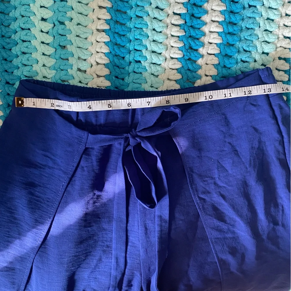 Zara Blue Pareo Wrap Pants - Picture 6 of 6